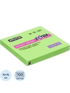 Стикеры Attache Selection Extra с клеев. краем 76х76, неон, зеленый 100л