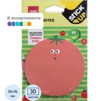 Стикеры с клеевым краем Deli 76х76 мм,30 листов,цвет и форма в асс-те 