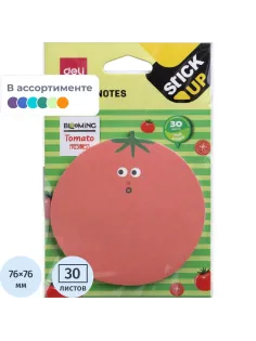 Стикеры с клеевым краем Deli 76х76 мм,30 листов,цвет и форма в асс-те 