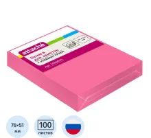 Стикеры Attache с клеев. краем 76х51,неон, розовый 100л