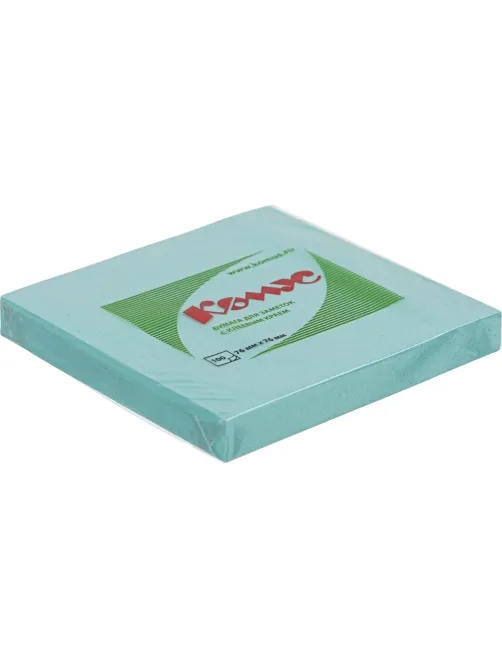 Стикеры КОМУС с клеев.краем 76х76 голубой 100л