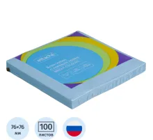 Стикеры ATTACHE Bright colours с клеев.краем 76х76 голубой 100л