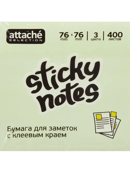 Стикеры Attache Selection куб 76х76, зеленый 400 л