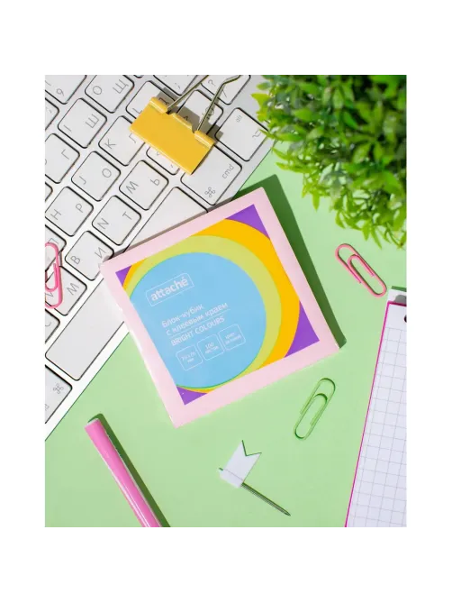 Стикеры ATTACHE Bright colours с клеев.краем 76х76 розовый 100л