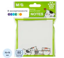 Стикеры с клеевым краем M&G So Many Cats, 76x76 мм, 80 л, в ассортименте