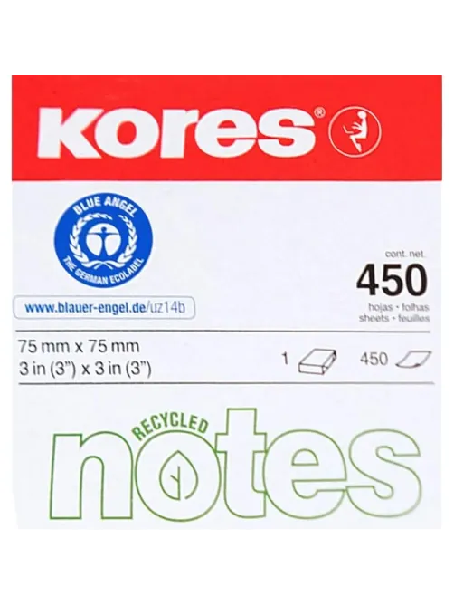 Стикеры Kores CUBO пастельный бум.для зам. 75х75 450л в карт кор 4цв 47463