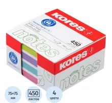 Стикеры Kores CUBO пастельный бум.для зам. 75х75 450л в карт кор 4цв 47463