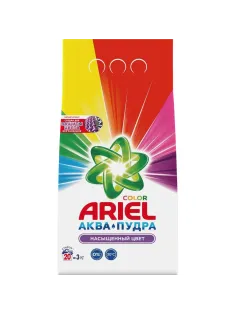 Порошок стиральный Ariel Аква Пудра Color автомат 3кг д/цветного белья