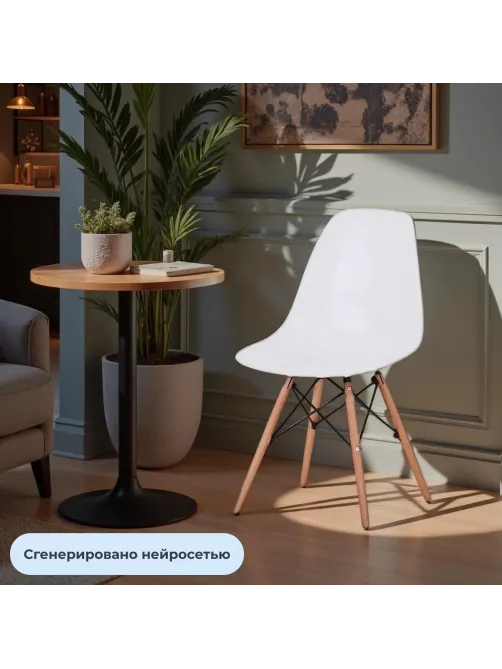 Стул BN_UH_Комус Мебель Fjord пластик белый, деревянные ножки