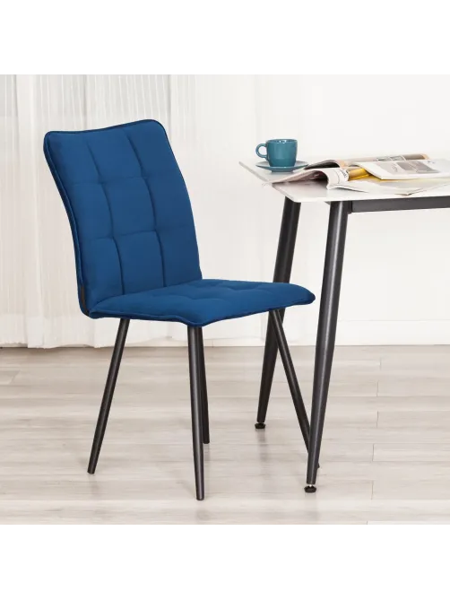 Стул Комус Мебель Flame велюр, 41х55х89, Blue (синий)