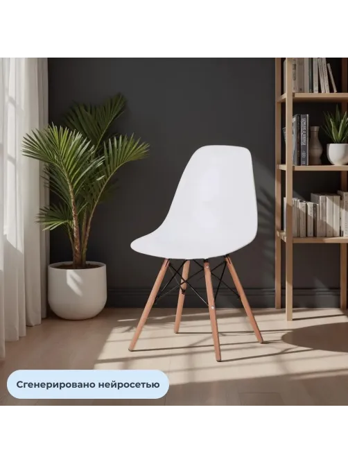 Стул BN_UH_Комус Мебель Fjord пластик белый, деревянные ножки