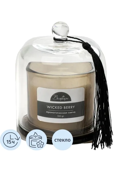 Свеча ароматическая WICKED BERRY в стекле, Д83 Ш83 В110, YJC-21