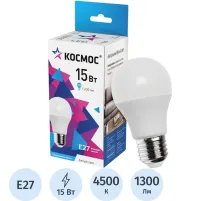 Лампа светодиодная Космос Экономик 15W Е27 4500k нейтр.бел. ст.колба