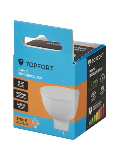 Лампа светодиодная Topfort GU5.3 12V 6W 2700K