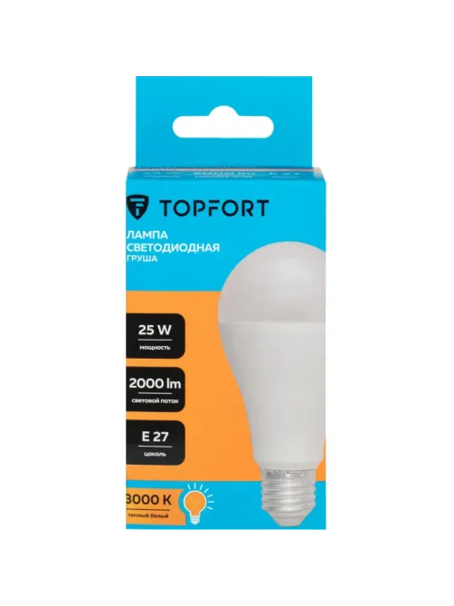 Лампа светодиодная Topfort E27 25W 3000K груша