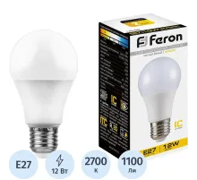 Лампа светодиодная Feron LB-93 Шар E27 12W 175-265V 2700K(25489)