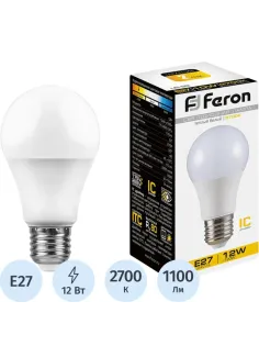 Лампа светодиодная Feron LB-93 Шар E27 12W 175-265V 2700K(25489)