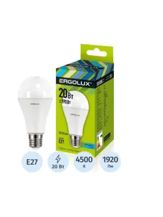 Лампа светодиодная Ergolux LED-A65-20W-E27-4K,ЛОН