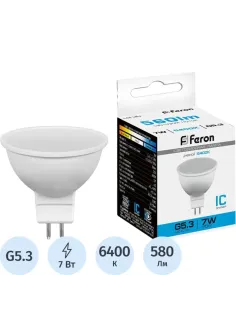 Лампа светодиодная Feron LB-26 MR16 G5.3 7W 175-265V 6400K (25237)