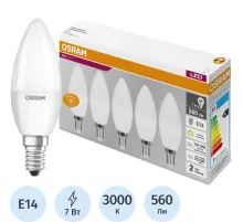 Лампа светодиодная OSRAM LVCLB60 7SW/830 230V E14 5шт/уп (4058075577923)