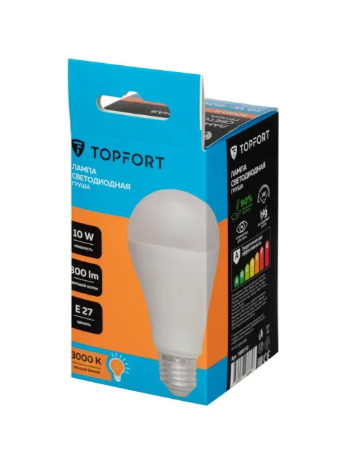 Лампа светодиодная Topfort E27 10W 3000K груша