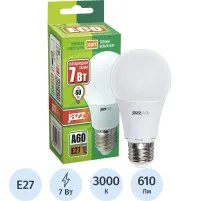 Лампа светодиодная PLED- ECO- A60  7w E27 3000K 220V/50Hz  Jazzway груша