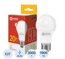 Лампа светодиодная LED-A60-VC 20Вт 230В Е27 3000К IN HOME