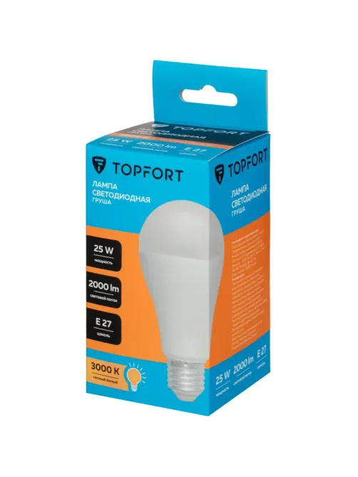 Лампа светодиодная Topfort E27 25W 3000K груша