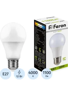 Лампа светодиодная Feron LB-93 Шар E27 12W 175-265V 4000K(25487)