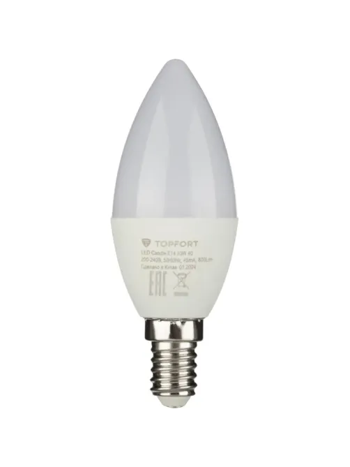 Лампа светодиодная Topfort E14 10W 4000K свеча