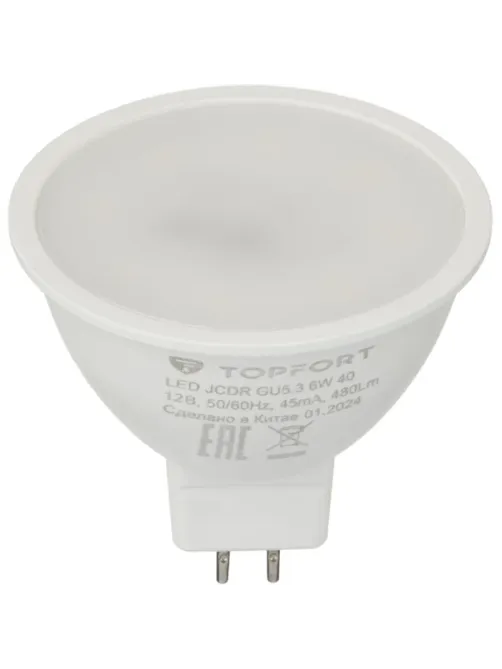 Лампа светодиодная Topfort GU5.3 12V 6W 4000K