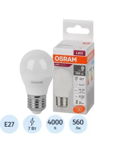 Лампа светодиодная OSRAM LVCLP60 7SW/840 230V E27 FS1 579835