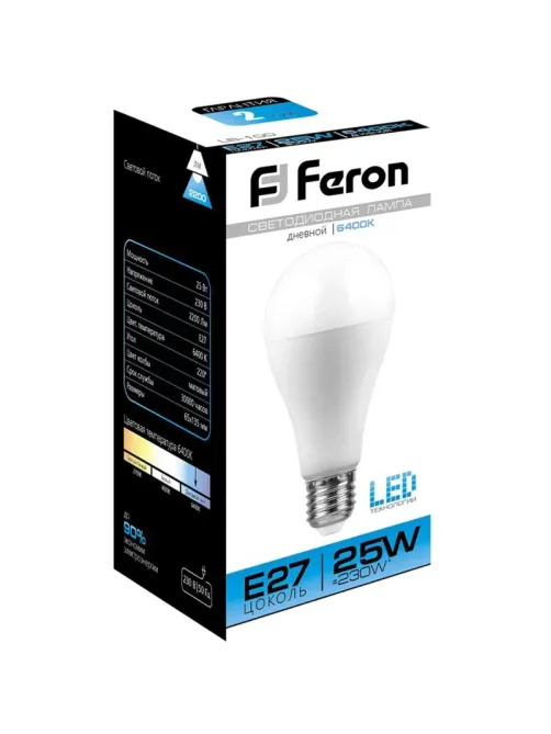 Лампа светодиодная Feron LB-100 Шар E27 25W 175-265V 6400K(25792)
