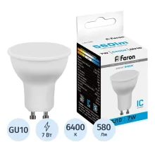 Лампа светодиодная Feron LB-26 GU10 7W 175-265V 6400K (25291)