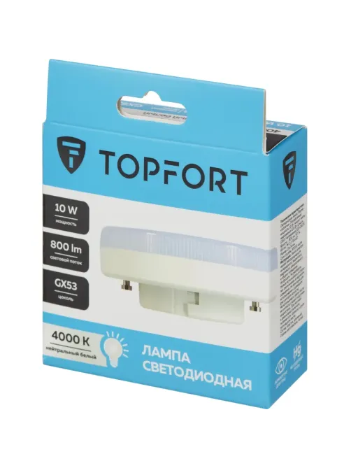 Лампа светодиодная Topfort GX53 10W 4000K