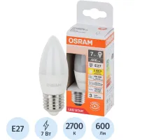 Лампа светодиодная OSRAM LSCLB60 7W/827 230VFR E27 FS1 696952