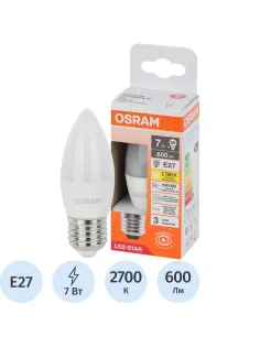 Лампа светодиодная OSRAM LSCLB60 7W/827 230VFR E27 FS1 696952