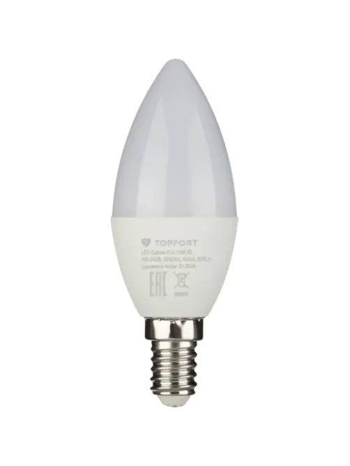 Лампа светодиодная Topfort E14 10W 3000K свеча