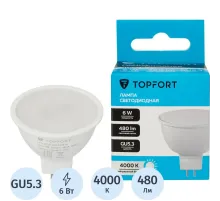 Лампа светодиодная Topfort GU5.3 220V 6W 4000K