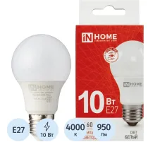 Лампа светодиодная LED-A60-VC 10Вт 230В Е27 4000К IN HOME