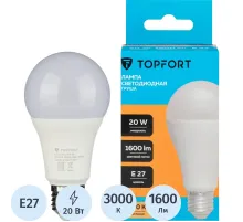 Лампа светодиодная Topfort E27 20W 3000K груша