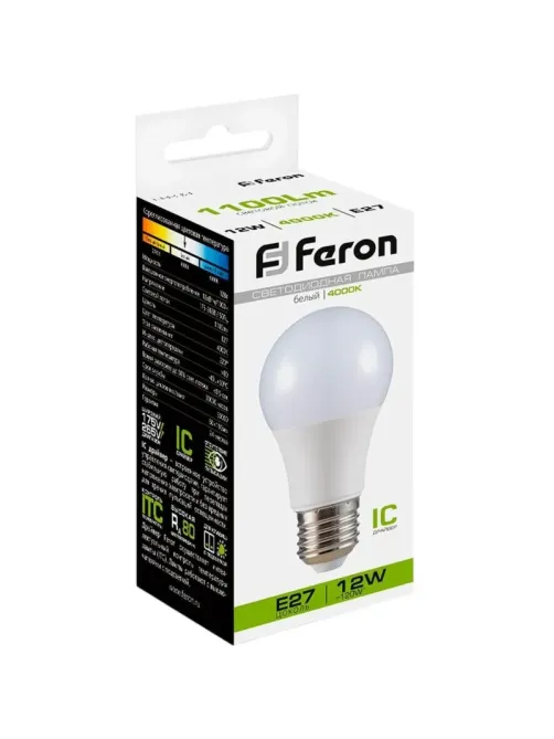 Лампа светодиодная Feron LB-93 Шар E27 12W 175-265V 4000K(25487)