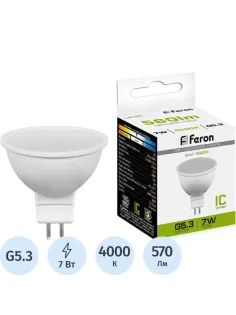 Лампа светодиодная Feron LB-26 MR16 G5.3 7W 175-265V 4000K (25236)