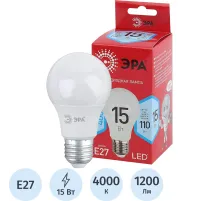 Лампа светодиодная ЭРА LED A60-15W-840-E27 R 15Вт Е27 4000К Б0046356