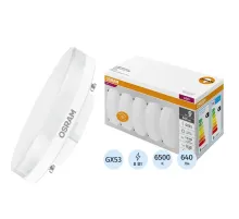 Лампа светодиодная OSRAM LVGX5360 8SW/865 230V GX53 (5 шт/уп)(584297)