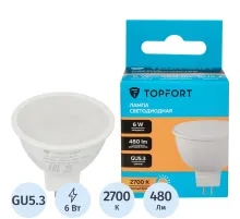 Лампа светодиодная Topfort GU5.3 220V 6W 2700K