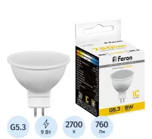 Лампа светодиодная Feron LB-560 MR16 G5.3 9W 175-265V 2700K(25839)
