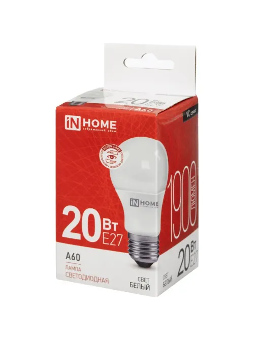 Лампа светодиодная LED-A60-VC 20Вт 230В Е27 4000К IN HOME