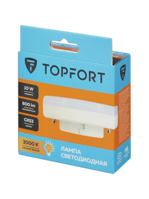Лампа светодиодная Topfort GX53 10W 3000K