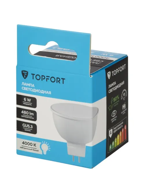 Лампа светодиодная Topfort GU5.3 220V 6W 4000K